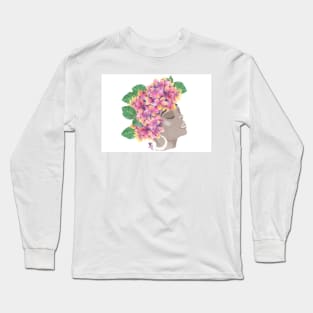 Woman in bloom: hydrangea Long Sleeve T-Shirt